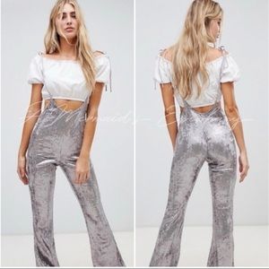 Sequin flare leg jumpsuit